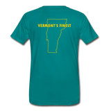 Men's Premium T-Shirt - Tall Truck, Vermont's Finest w/State - teal