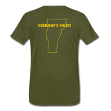 Men's Premium T-Shirt - Tall Truck, Vermont's Finest w/State - olive green