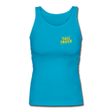 Women's Longer Length Fitted Tank - turquoise