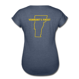 Women's Tri-Blend V-Neck T-Shirt - navy heather