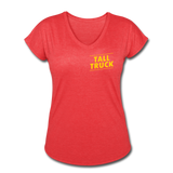 Women's Tri-Blend V-Neck T-Shirt - heather red
