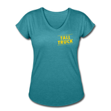 Women's Tri-Blend V-Neck T-Shirt - heather turquoise