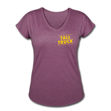 Women's Tri-Blend V-Neck T-Shirt - heather plum