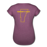 Women's Tri-Blend V-Neck T-Shirt - heather plum