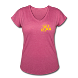 Women's Tri-Blend V-Neck T-Shirt - heather raspberry