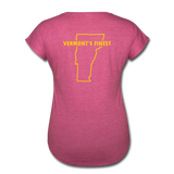 Women's Tri-Blend V-Neck T-Shirt - heather raspberry
