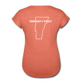 Women's Tri-Blend V-Neck T-Shirt (White Logo) - heather bronze