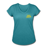 Women's Tri-Blend V-Neck T-Shirt - heather turquoise