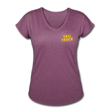 Women's Tri-Blend V-Neck T-Shirt - heather plum