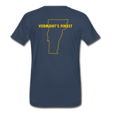 Men's Premium T-Shirt - Tall Truck, Vermont's Finest w/State - navy
