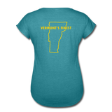 Women's Tri-Blend V-Neck T-Shirt - heather turquoise