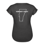 Women's Tri-Blend V-Neck T-Shirt (White Logo) - deep heather