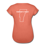 Women's Tri-Blend V-Neck T-Shirt (White Logo) - heather bronze