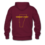 Men's Hoodie | Tall Truck Logo w/ Vermont's Finest - burgundy